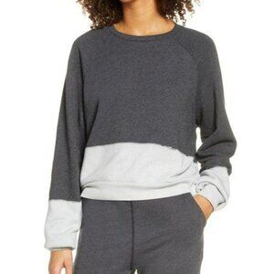 NWT Zella Gray Forged Dip Dye Pullover Sweater